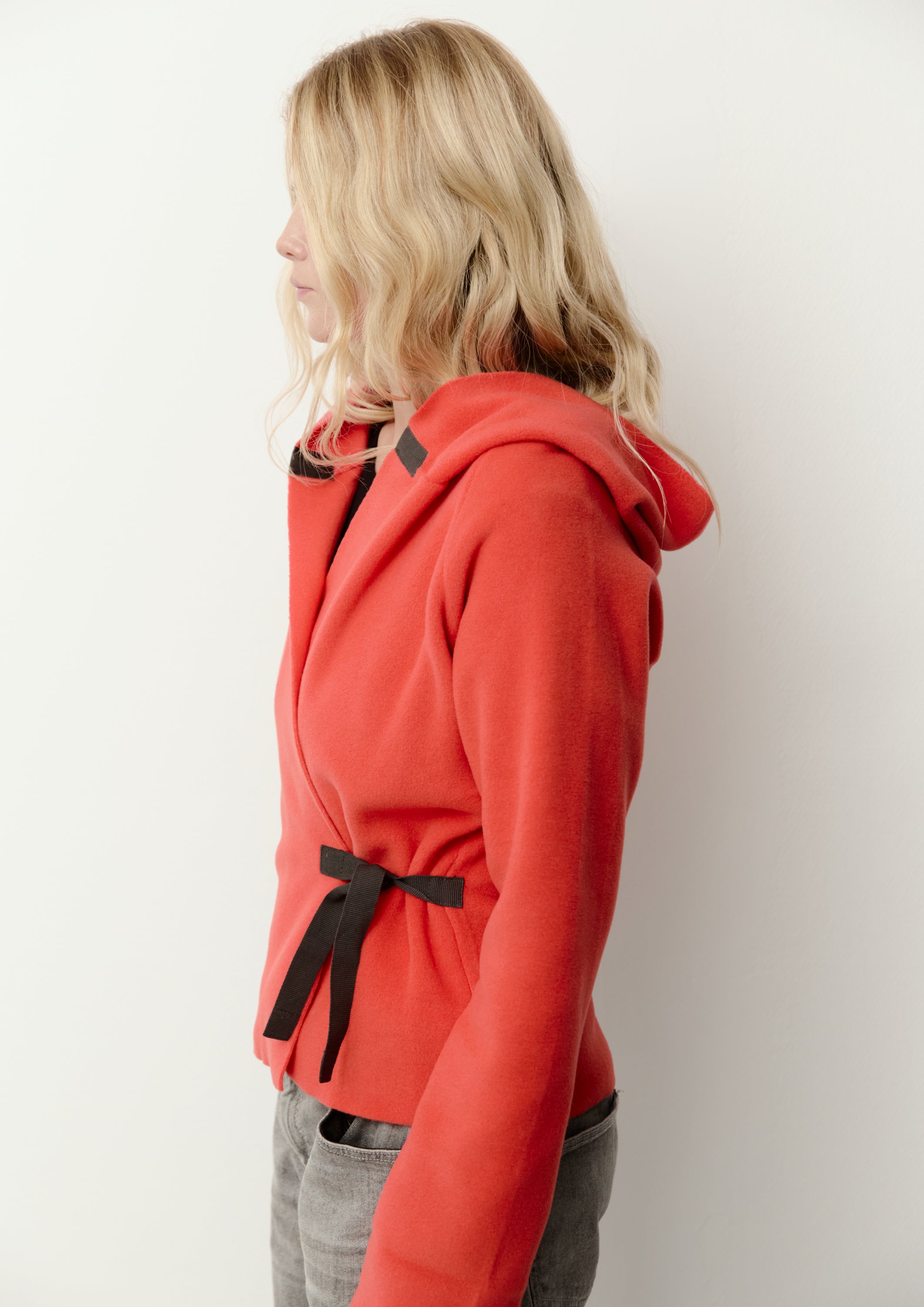 HENRIETTE STEFFENSEN COPENHAGEN KLASSISCHE FLEECE WICKEL CARDIGAN - 1009 CARDIGANS TOMATO 845