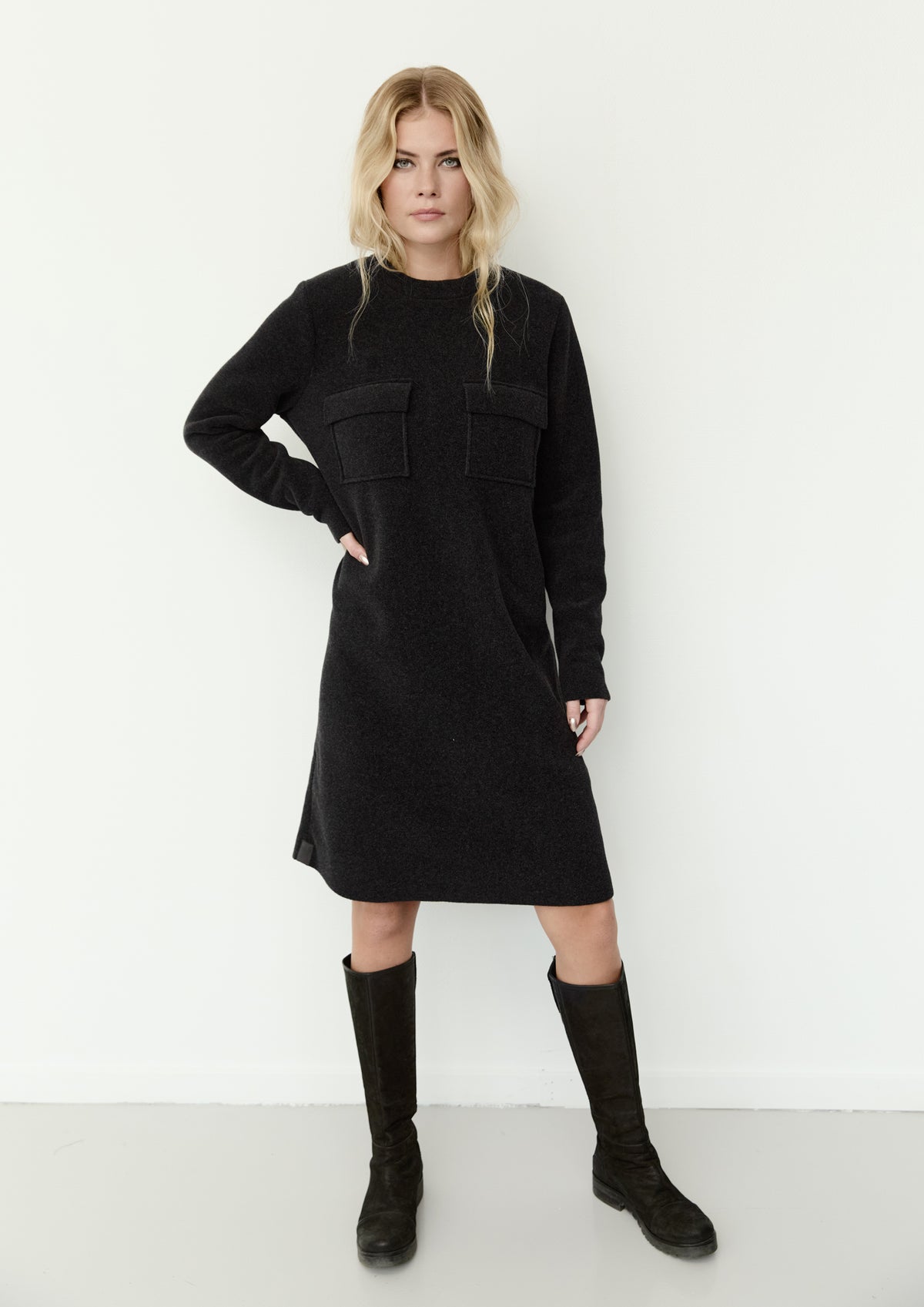 HENRIETTE STEFFENSEN COPENHAGEN KLEID - 3258 KJOLER SOFT BLACK 914