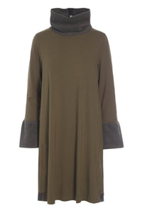 KLEID MIT HOHEM AUSSCHNITT - 8021MIX - BARK/BARK