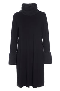 KLEID MIT HOHEM AUSSCHNITT - 8021MIX - BLACK/SOFT BLACK