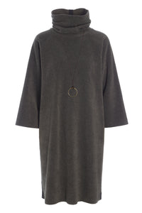 KLEID MIT HOHEM HALS - 3236 - BARK