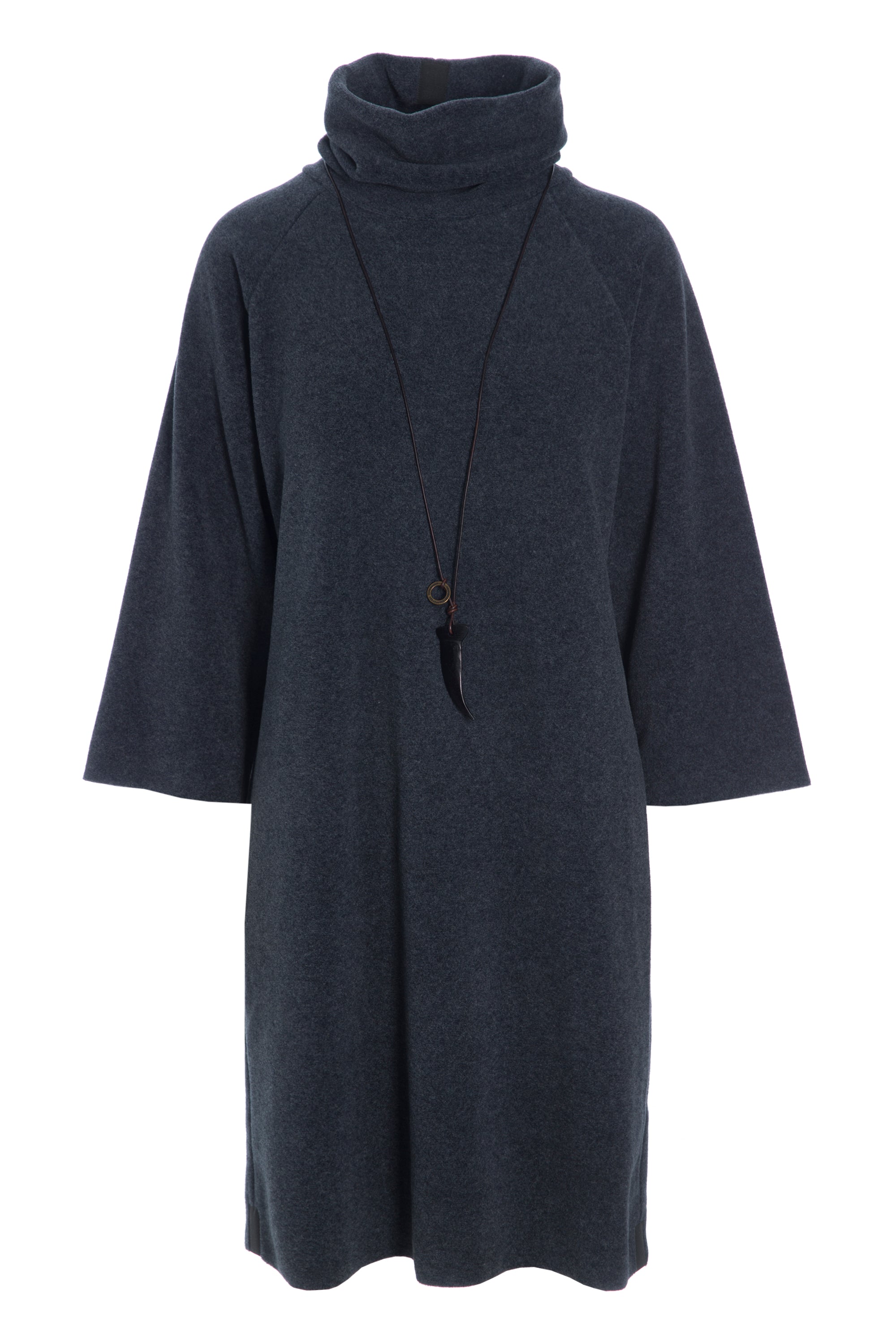 HENRIETTE STEFFENSEN COPENHAGEN KLEID MIT HOHEM HALS - 3236 KJOLER DEEP BLUE 502