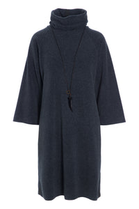KLEID MIT HOHEM HALS - 3236 - DEEP BLUE