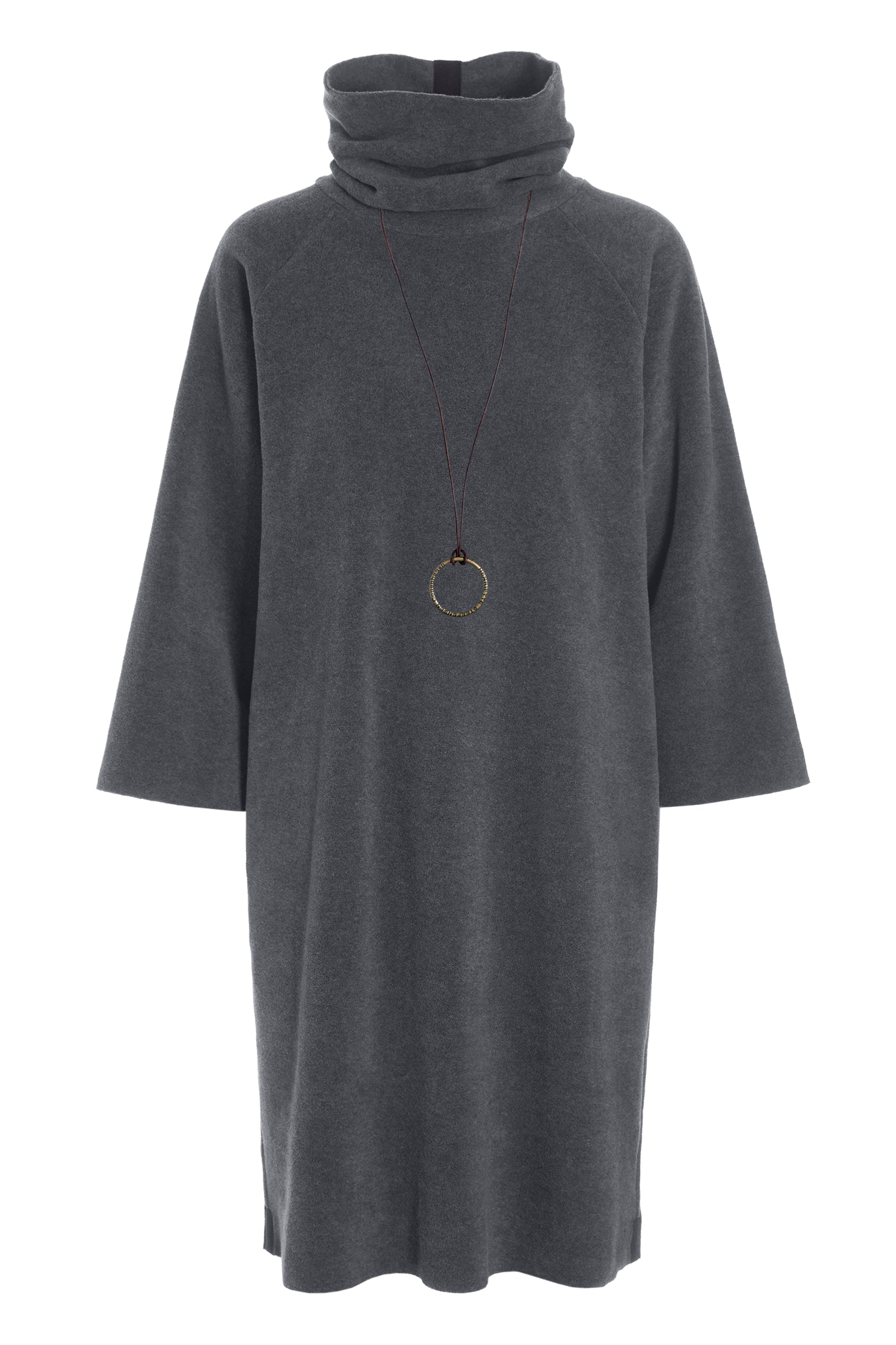 HENRIETTE STEFFENSEN COPENHAGEN KLEID MIT HOHEM HALS - 3236 KJOLER GREY 905