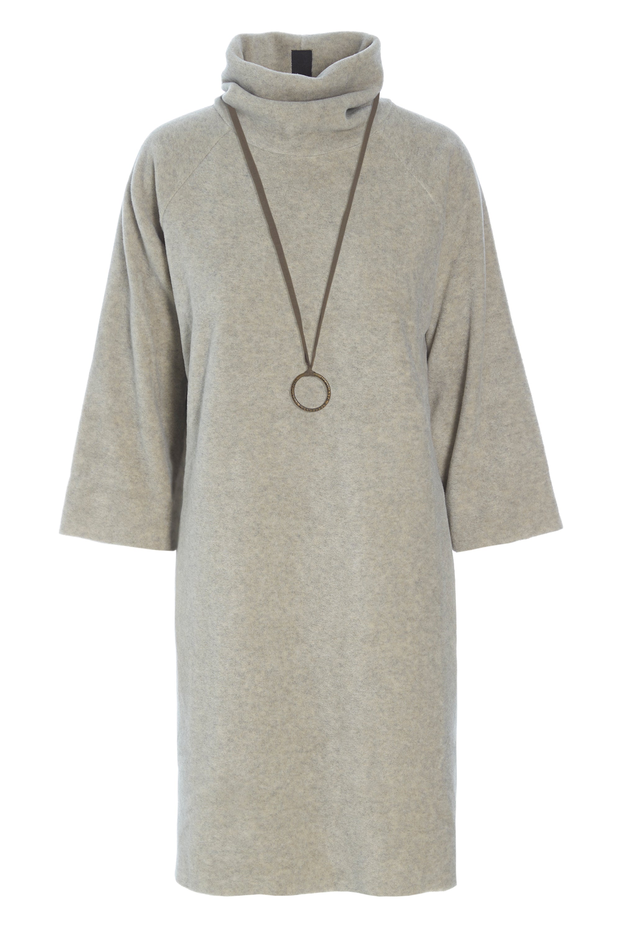 HENRIETTE STEFFENSEN COPENHAGEN KLEID MIT HOHEM HALS - 3236 KJOLER SAND 805
