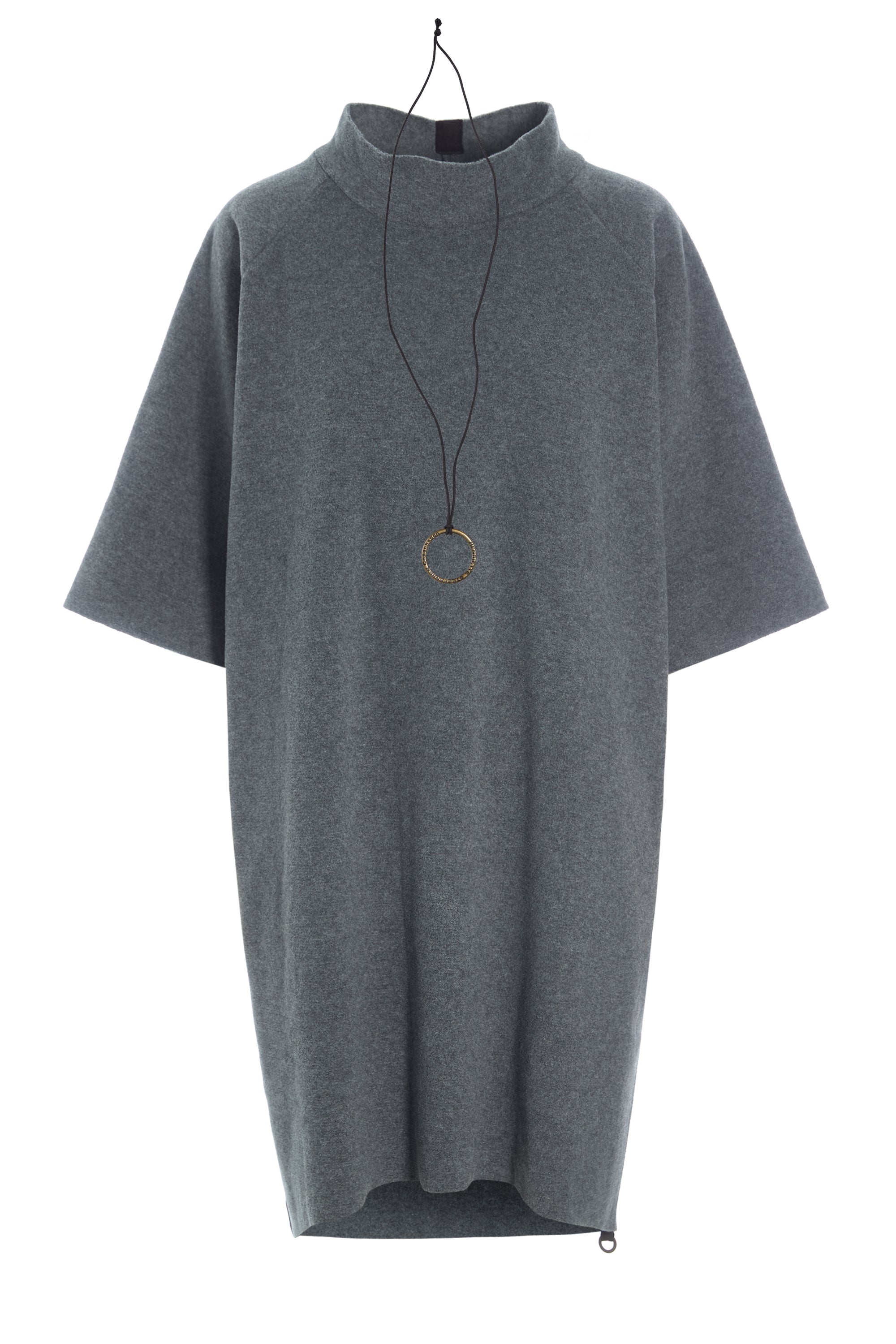 HENRIETTE STEFFENSEN COPENHAGEN KLEID MIT HOHEM HALS - 3243 KJOLER GREY 905