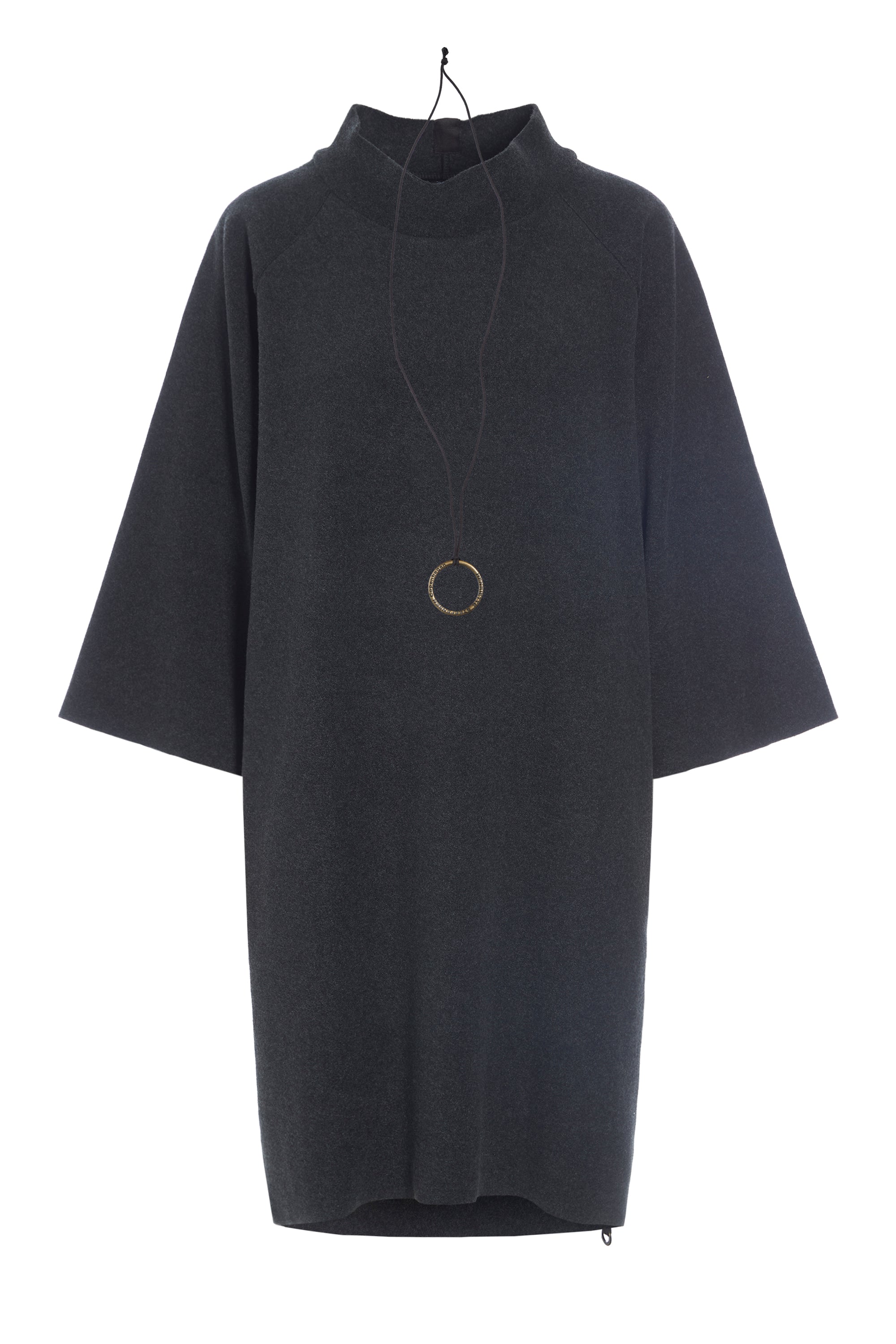 HENRIETTE STEFFENSEN COPENHAGEN KLEID MIT HOHEM HALS - 3243 KJOLER SOFT BLACK 914
