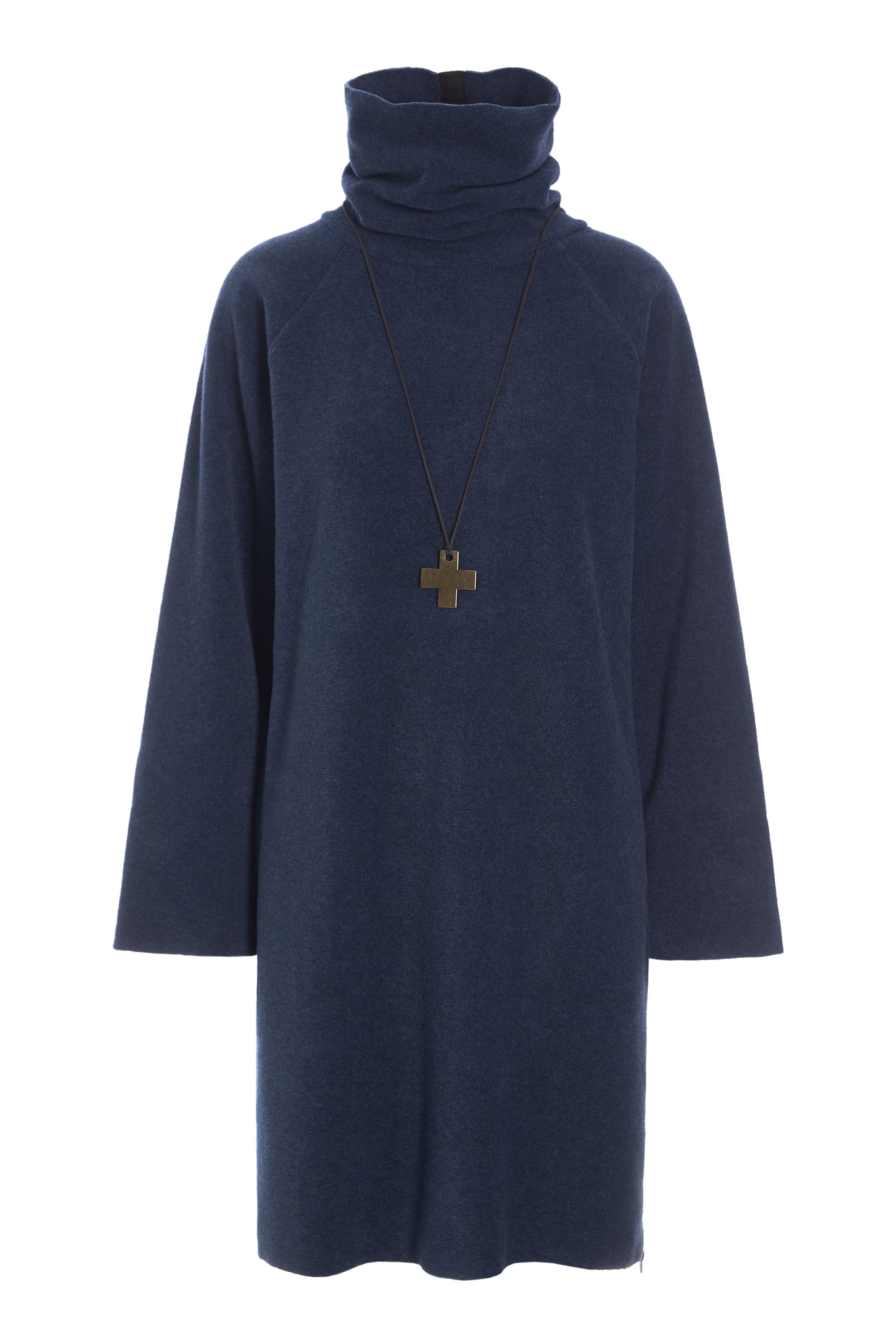 HENRIETTE STEFFENSEN COPENHAGEN KLEID MIT HOHEM HALS - 3246 KJOLER DENIM 767