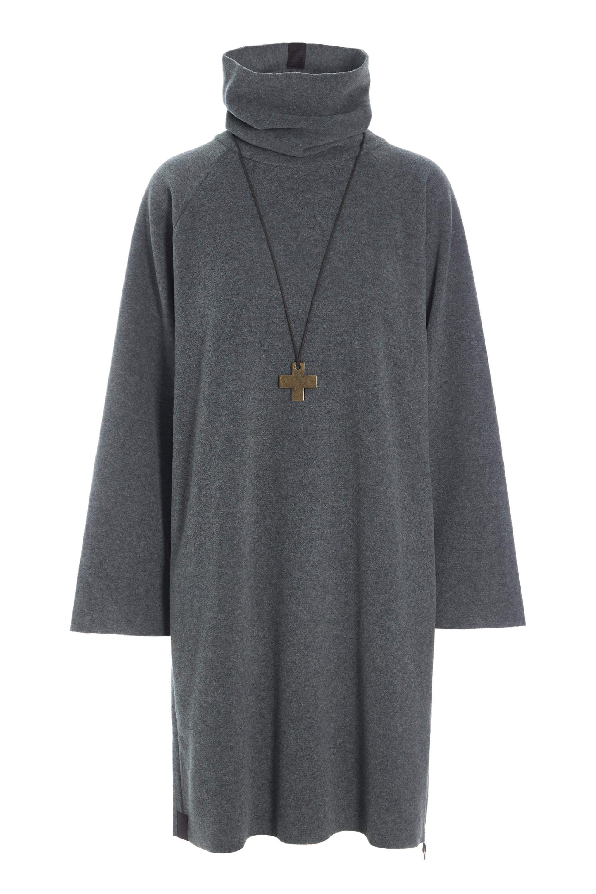 HENRIETTE STEFFENSEN COPENHAGEN KLEID MIT HOHEM HALS - 3246 KJOLER GREY 905