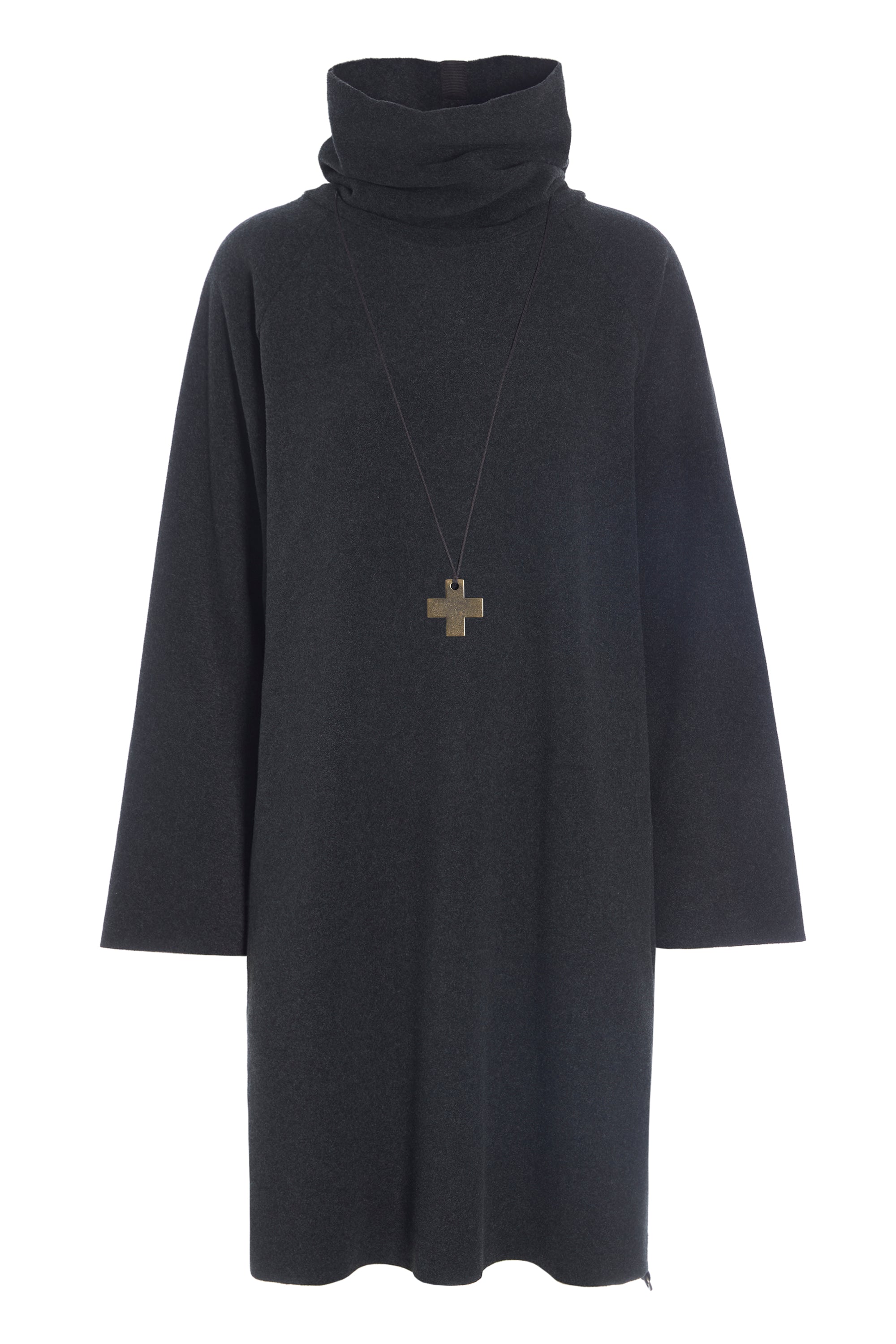 HENRIETTE STEFFENSEN COPENHAGEN KLEID MIT HOHEM HALS - 3246 KJOLER SOFT BLACK 914