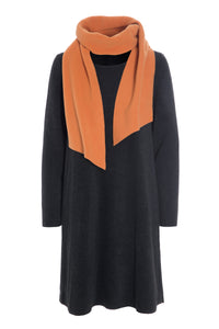KLEID MIT SCHAL - 3226 - SOFT BLACK/SAFRAN