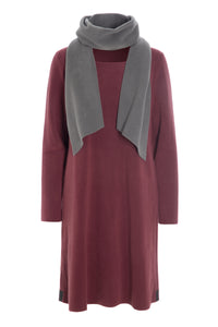 KLEID MIT SCHAL - 3226 - WINE/MOLE