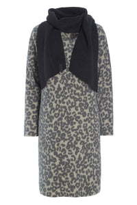 KLEID MIT SCHAL - 3226P - LEOPARD / SOFT BLACK