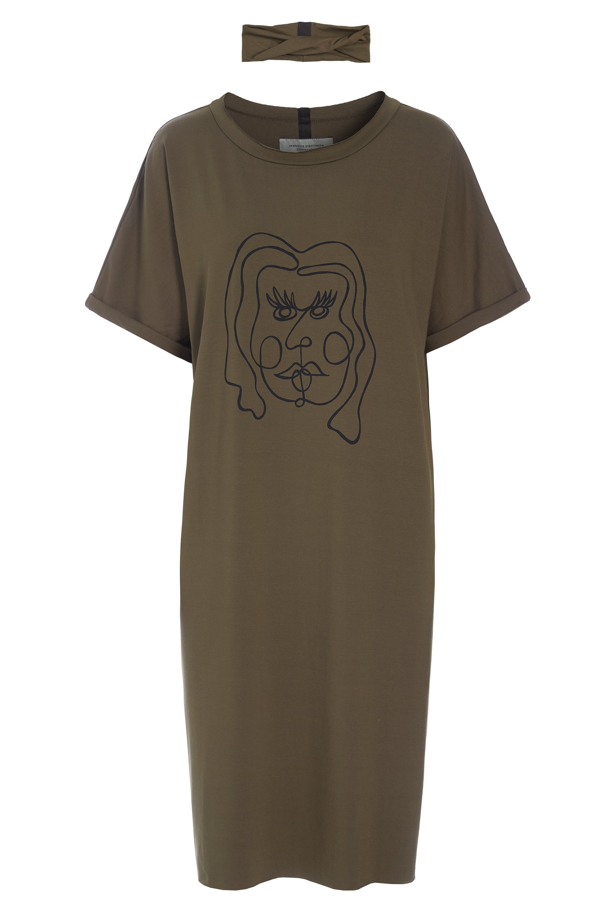 HENRIETTE STEFFENSEN COPENHAGEN KLEID M/DRUCKEN - 98037P KJOLER BARK 320