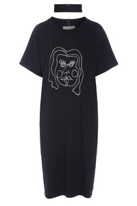 KLEID M/DRUCKEN - 98037P - BLACK