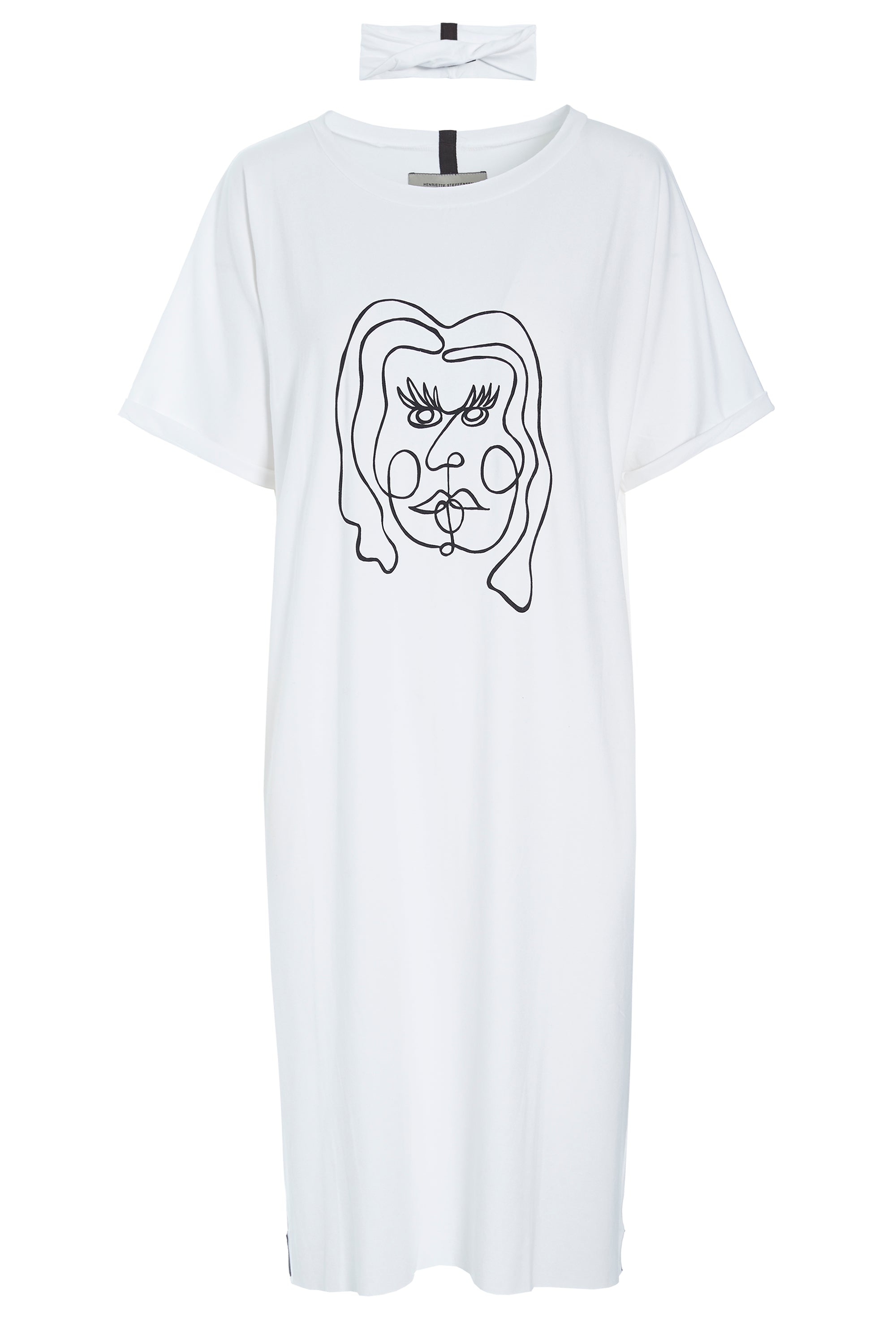 HENRIETTE STEFFENSEN COPENHAGEN KLEID M/DRUCKEN - 98037P KJOLER WHITE 816