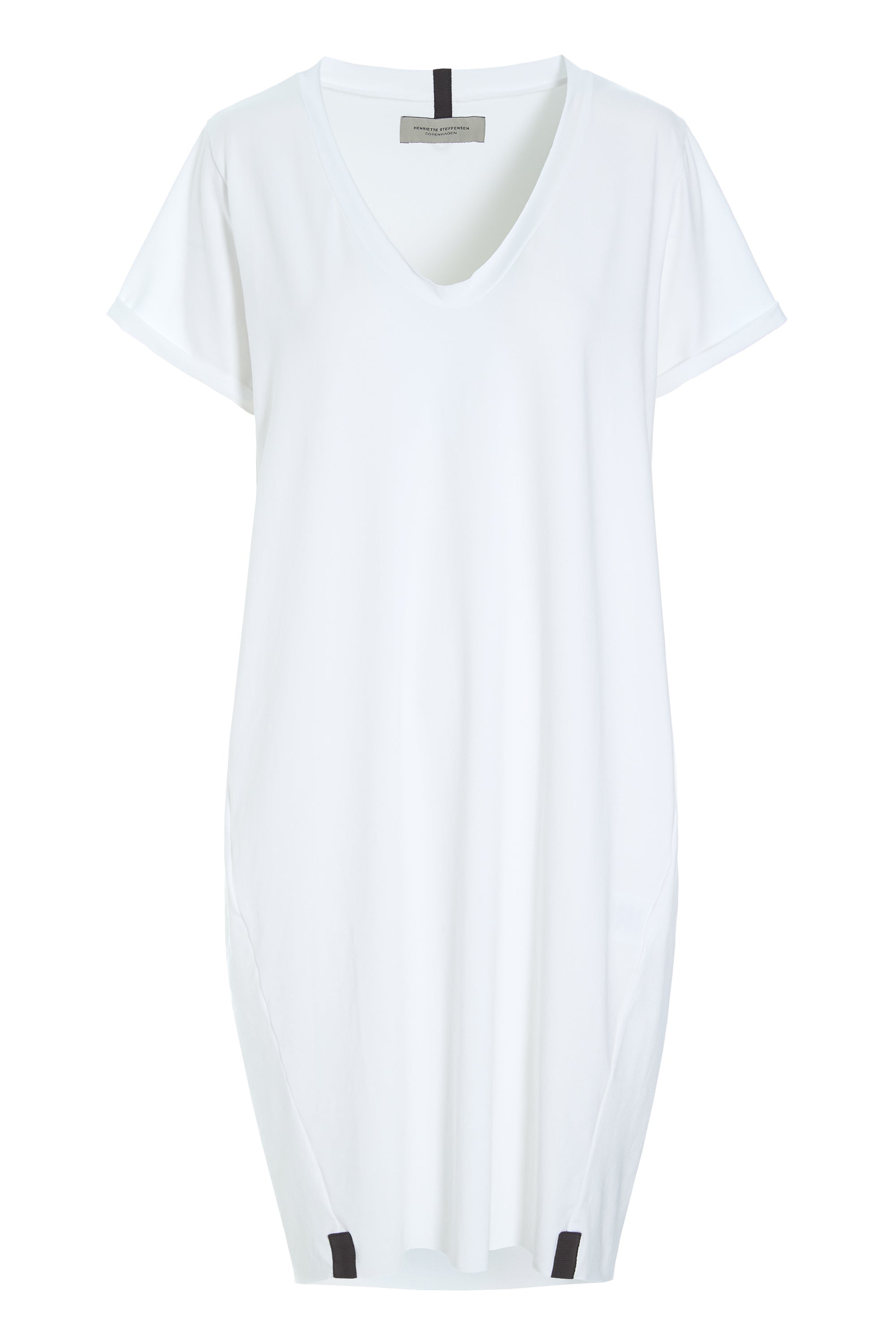 HENRIETTE STEFFENSEN COPENHAGEN KLEID V-NECK - 98049 DRESSES jersey WHITE 816
