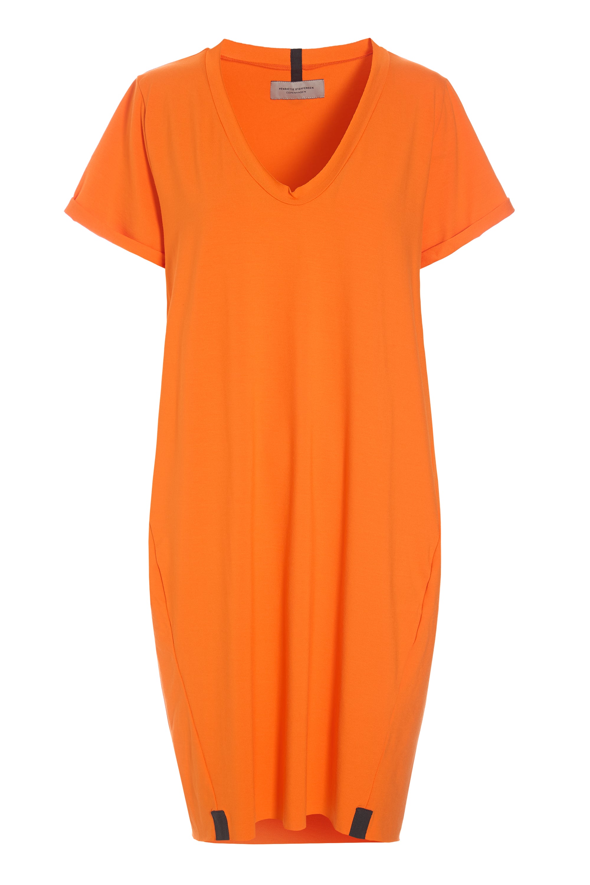 HENRIETTE STEFFENSEN COPENHAGEN KLEID V-NECK - 98049 KJOLER ORANGE 773