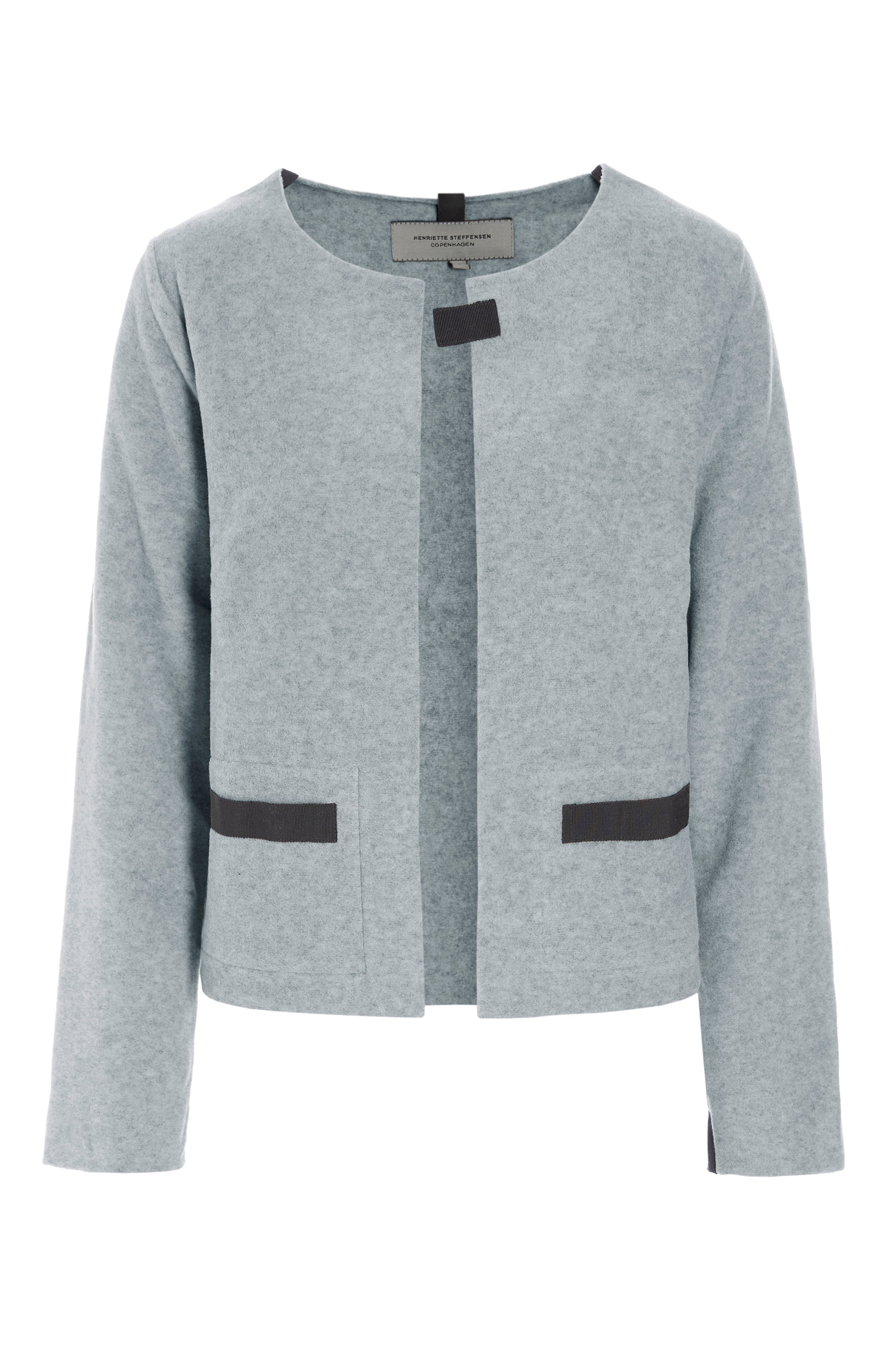 HENRIETTE STEFFENSEN COPENHAGEN KURZER CARDIGAN - 7109 CARDIGANS LIGHT GREY 876