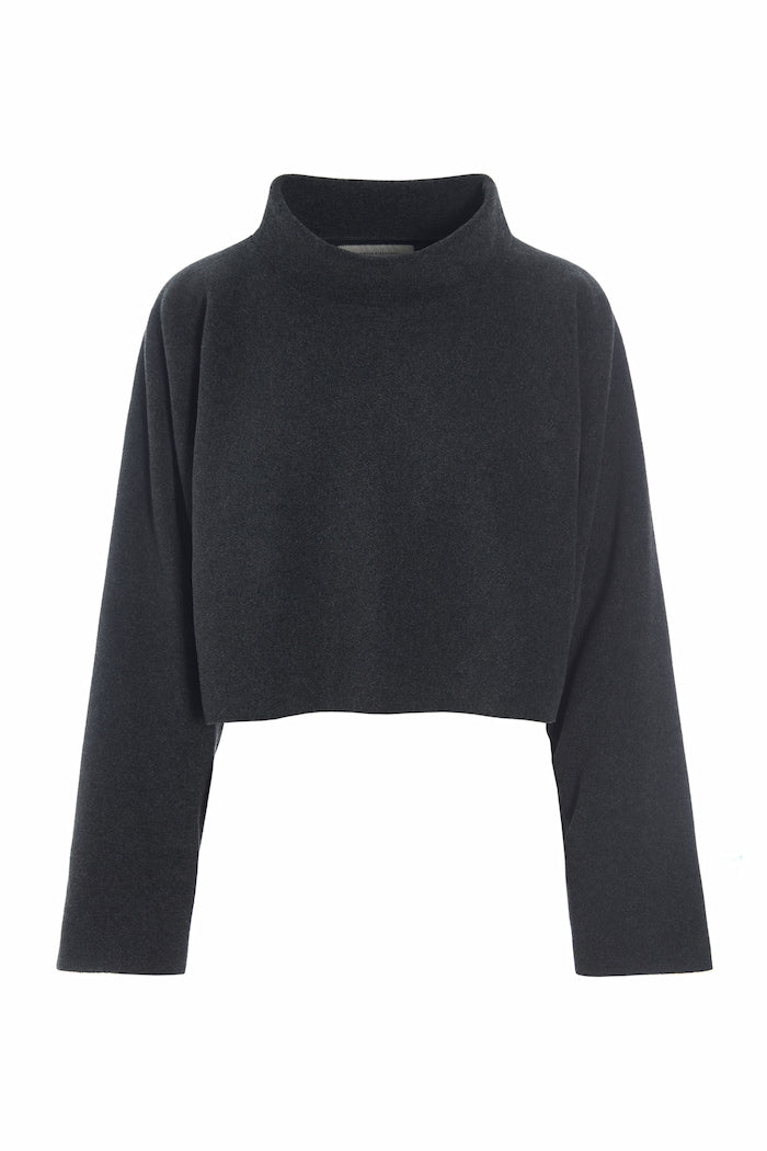 HENRIETTE STEFFENSEN COPENHAGEN KURZER PULLOVER - 1372 BLUSER SOFT BLACK 914