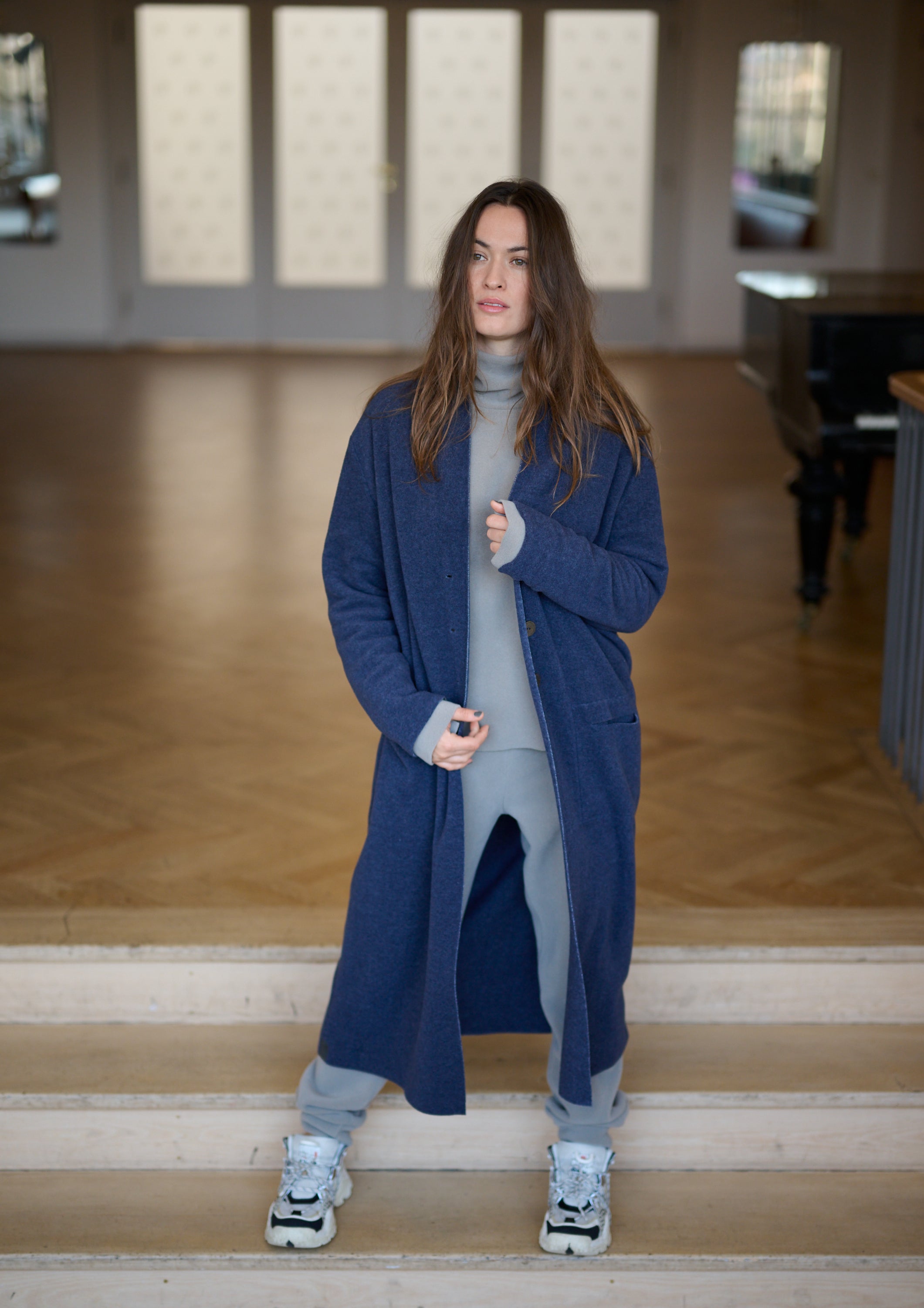HENRIETTE STEFFENSEN COPENHAGEN LANGER CARDIGAN - 7162 CARDIGANS EVENING BLUE 690
