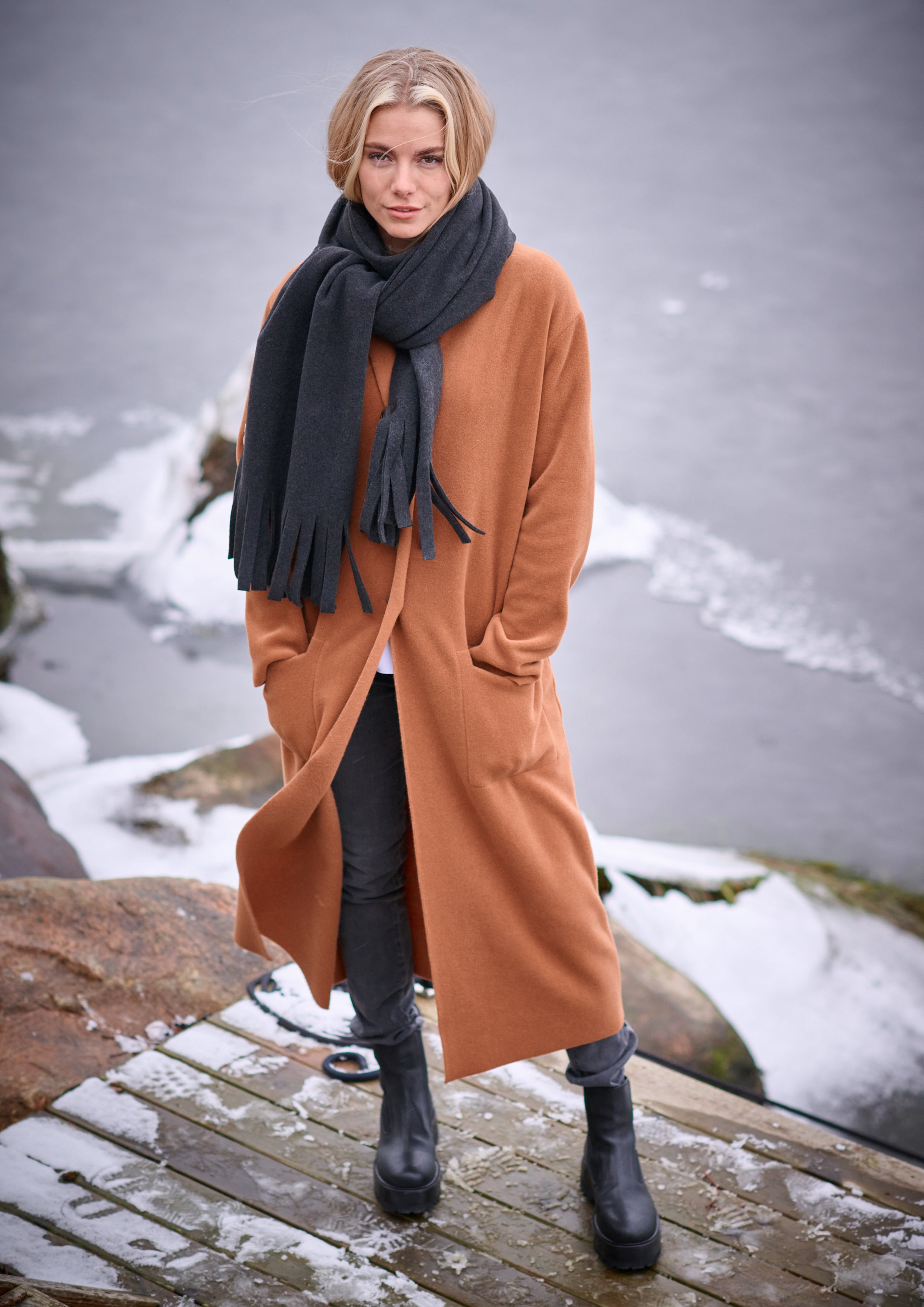 HENRIETTE STEFFENSEN COPENHAGEN LANGER CARDIGAN - 7162 CARDIGANS RUST 706