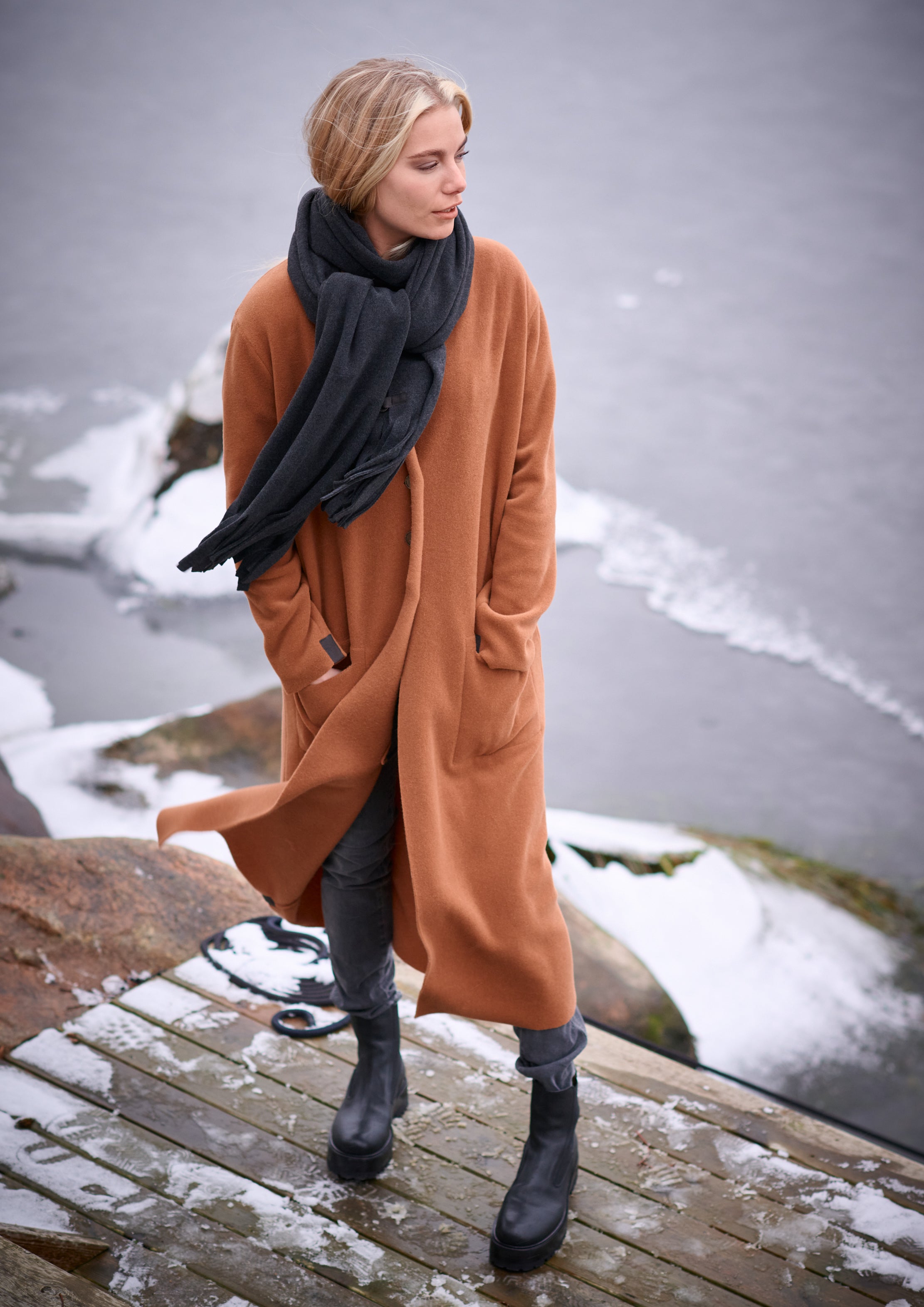 HENRIETTE STEFFENSEN COPENHAGEN LANGER CARDIGAN - 7162 CARDIGANS RUST 706
