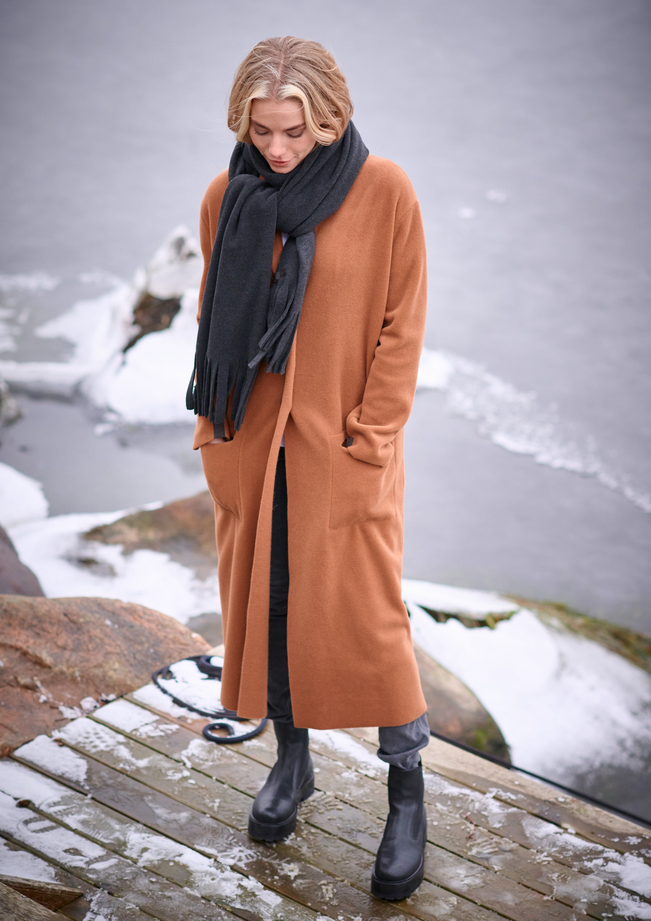 HENRIETTE STEFFENSEN COPENHAGEN LANGER CARDIGAN - 7162 CARDIGANS RUST 706