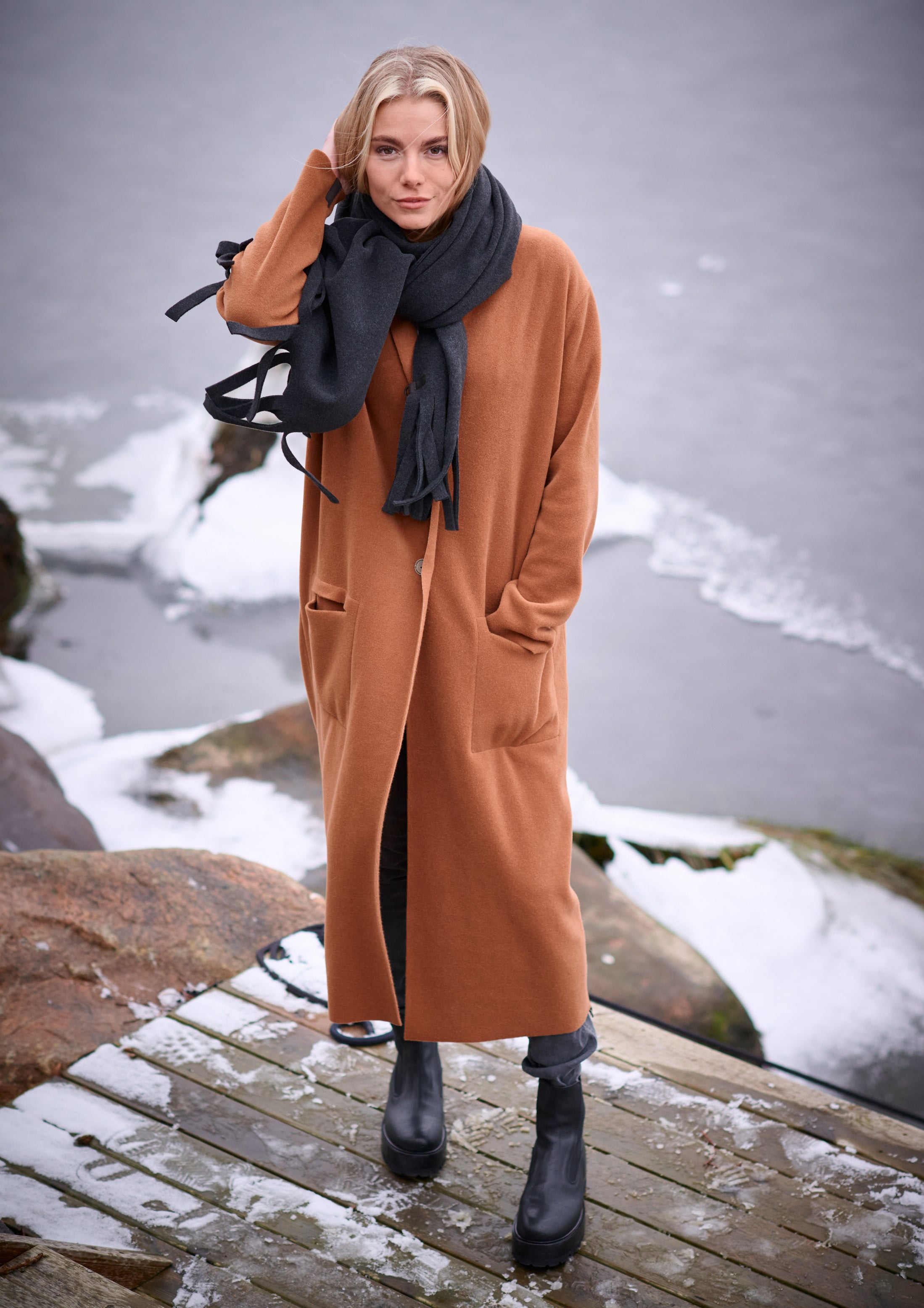 HENRIETTE STEFFENSEN COPENHAGEN LANGER CARDIGAN - 7162 CARDIGANS RUST 706