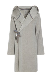LANGER CARDIGAN MIT KAPPE - 1012 - SAND