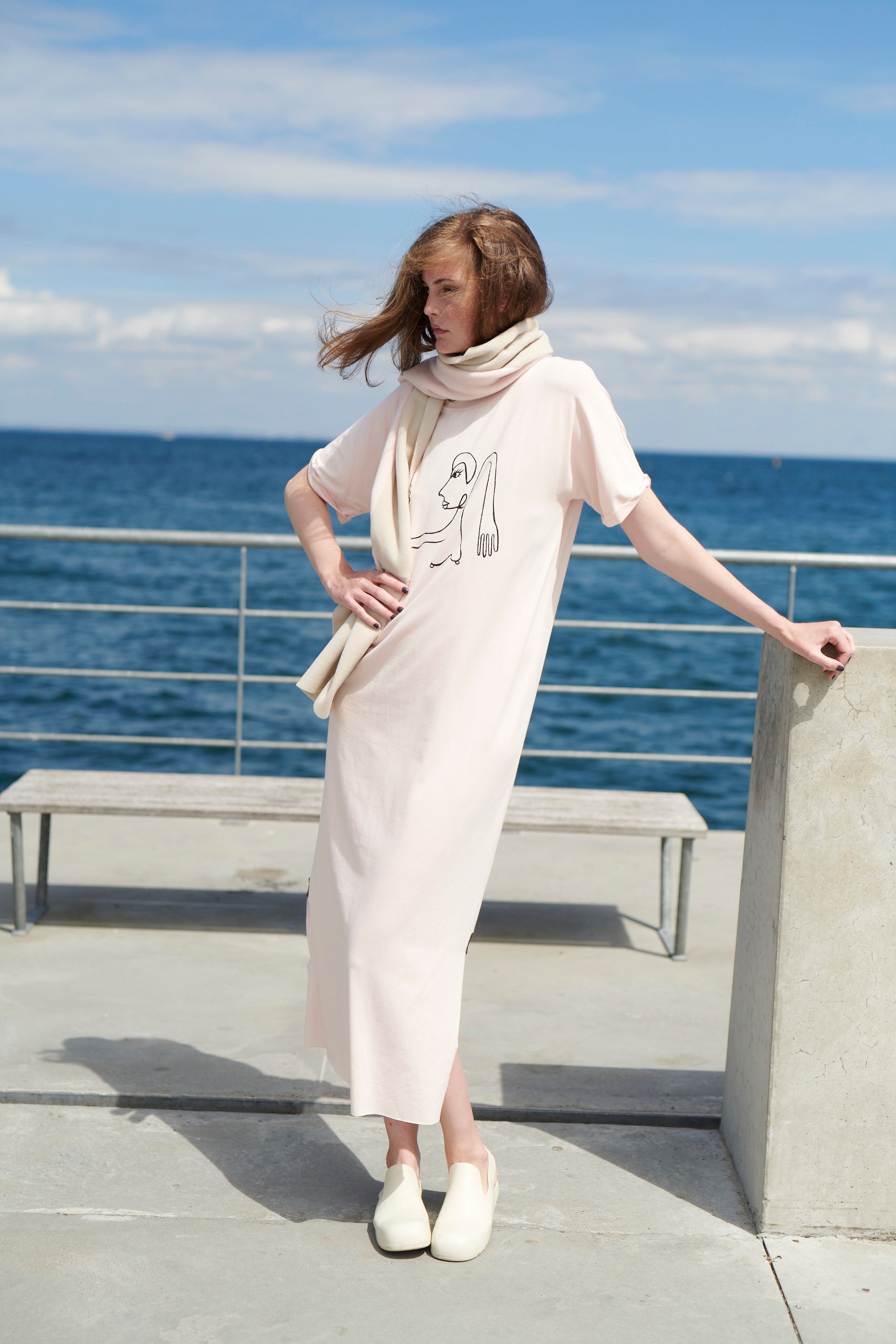 HENRIETTE STEFFENSEN COPENHAGEN LANGES KLEID M/DRUCKEN - 98038 KJOLER SOFT ROSE 412