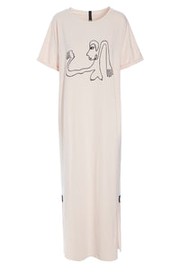 LANGES KLEID M/DRUCKEN - 98038 - SOFT ROSE