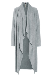 LANGE CARDIGAN M/ WASSERFALL - 7131 - LIGHT GREY