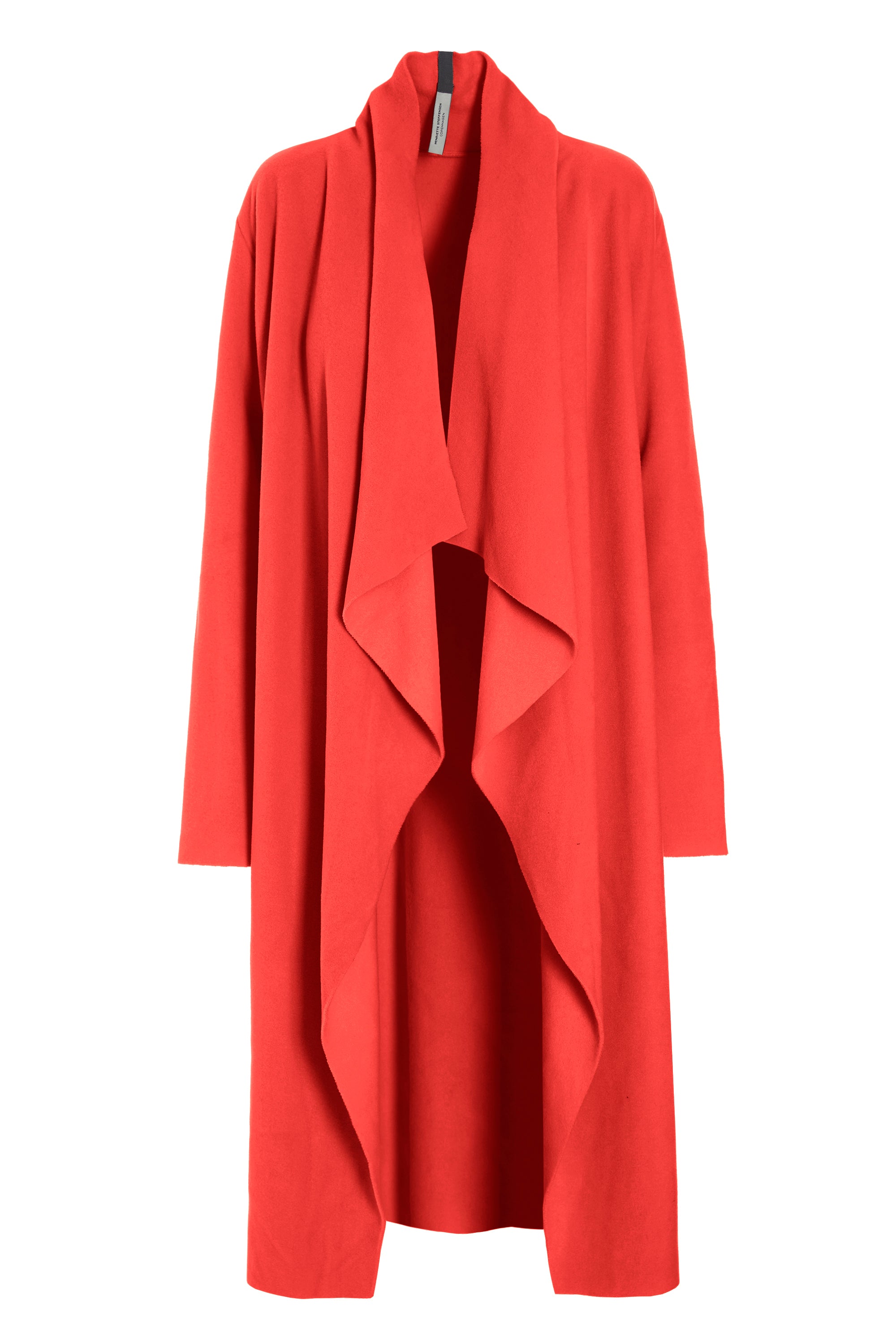 HENRIETTE STEFFENSEN COPENHAGEN LANGE CARDIGAN M/ "WASSERFALL" - 7131 CARDIGANS TOMATO 845