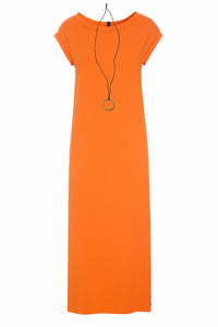 LANGE KLEID MIT SCHMUCK - 98055 - ORANGE