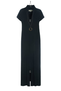 LANGE KLEID V-AUSSCHNITT - 98067 - BLACK