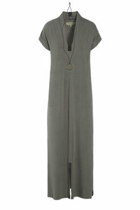 LANGE KLEID V-AUSSCHNITT - 98067 - DUSTY GREEN