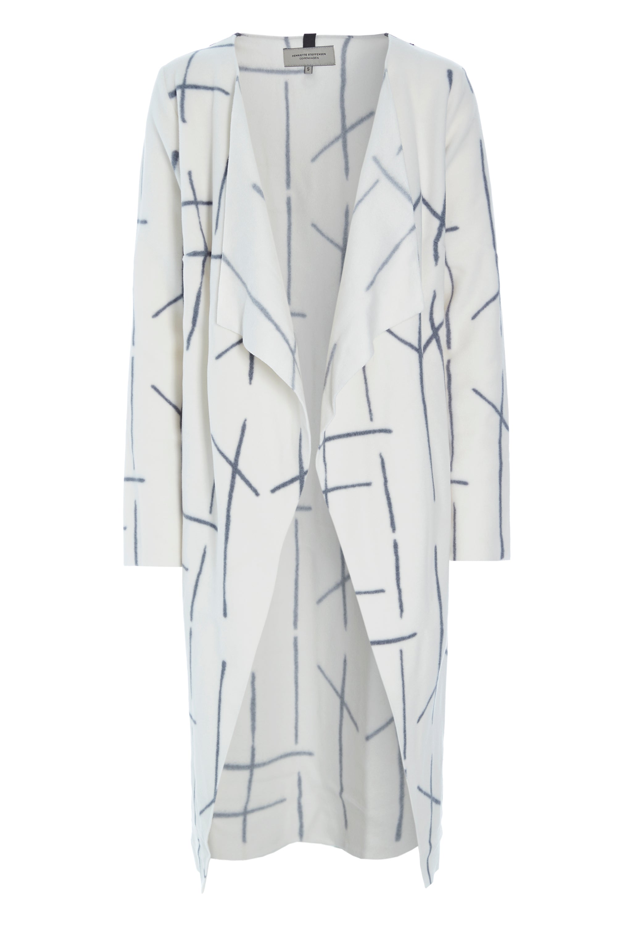 HENRIETTE STEFFENSEN COPENHAGEN LANG CARDIGAN - 7114P CARDIGANS CHECK PRINT 112