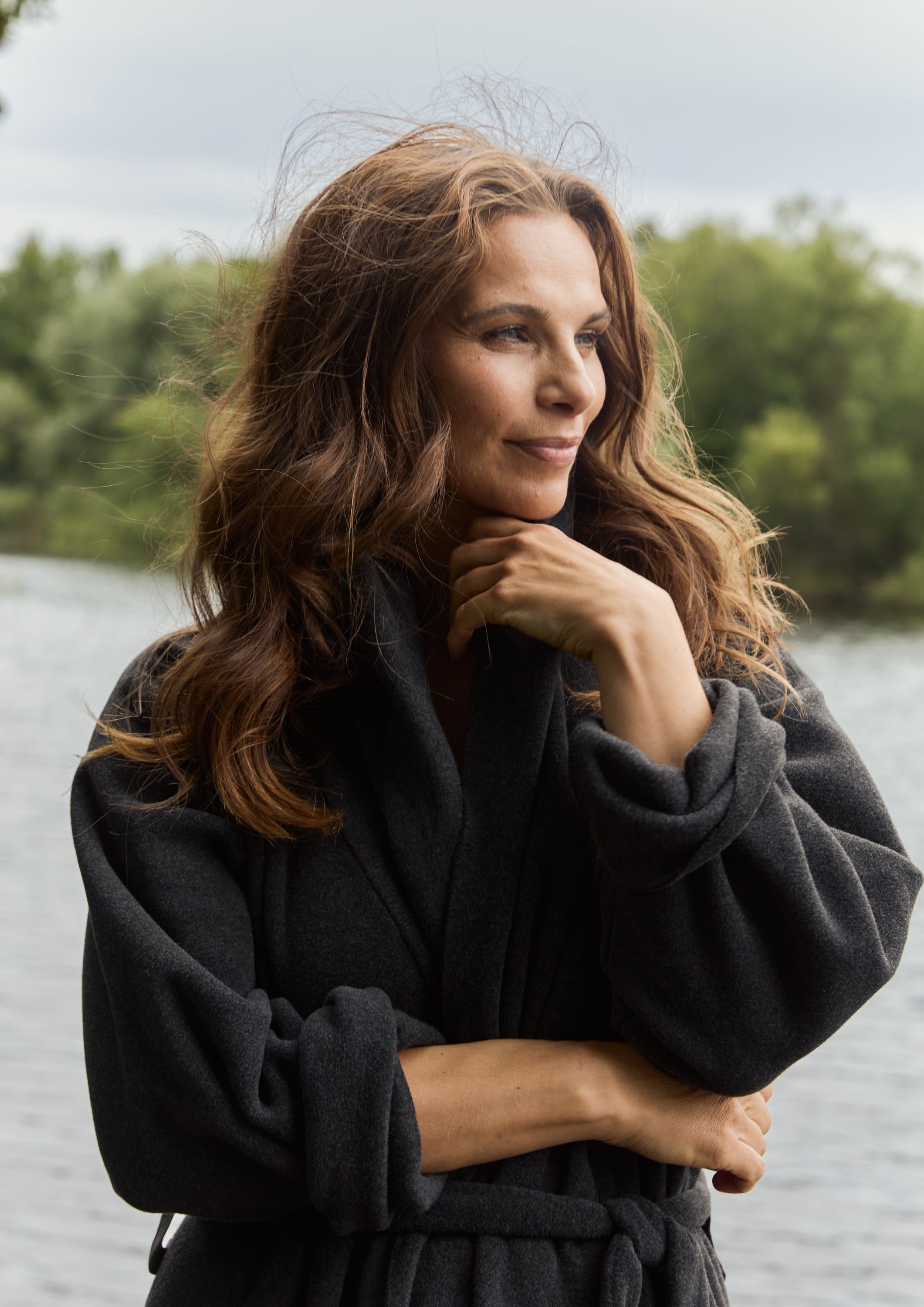 HENRIETTE STEFFENSEN COPENHAGEN MORGENMANTEL DAMEN MAXI - 7128 BATHROBES SOFT BLACK 914