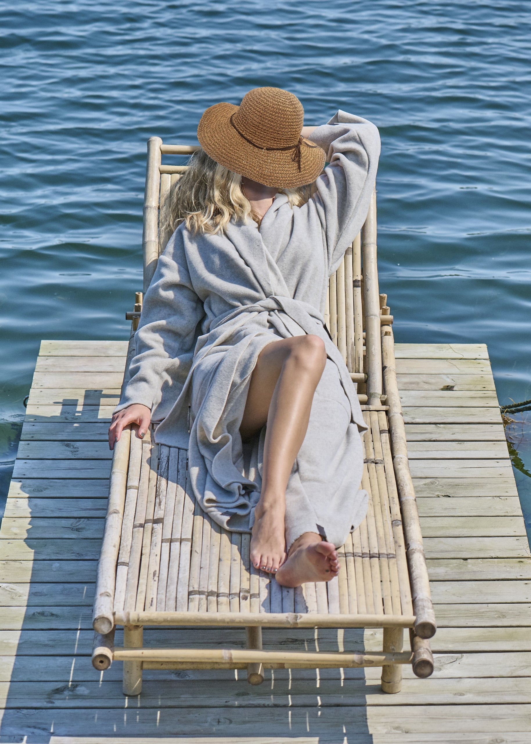 HENRIETTE STEFFENSEN COPENHAGEN MORGENMANTEL DAMEN MAXI - 7128 MAXI BATHROBES SAND 805