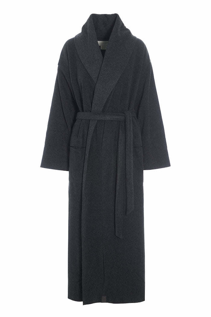 HENRIETTE STEFFENSEN COPENHAGEN MORGENMANTEL DAMEN MAXI - 7128 MAXI BATHROBES SOFT BLACK 914