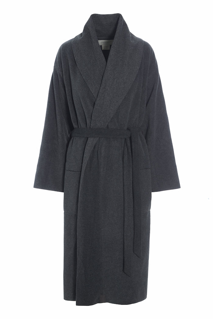 HENRIETTE STEFFENSEN COPENHAGEN MORGENMANTEL FRAUEN MIDI - 7128 MIDI BATHROBES SOFT BLACK 914