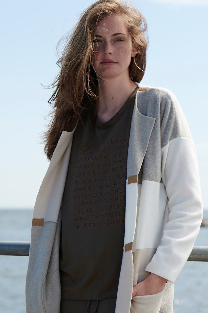 HENRIETTE STEFFENSEN COPENHAGEN NO WASTE CARDIGAN - 7150 CARDIGANS KIT/SAND/OFF WHITE 439