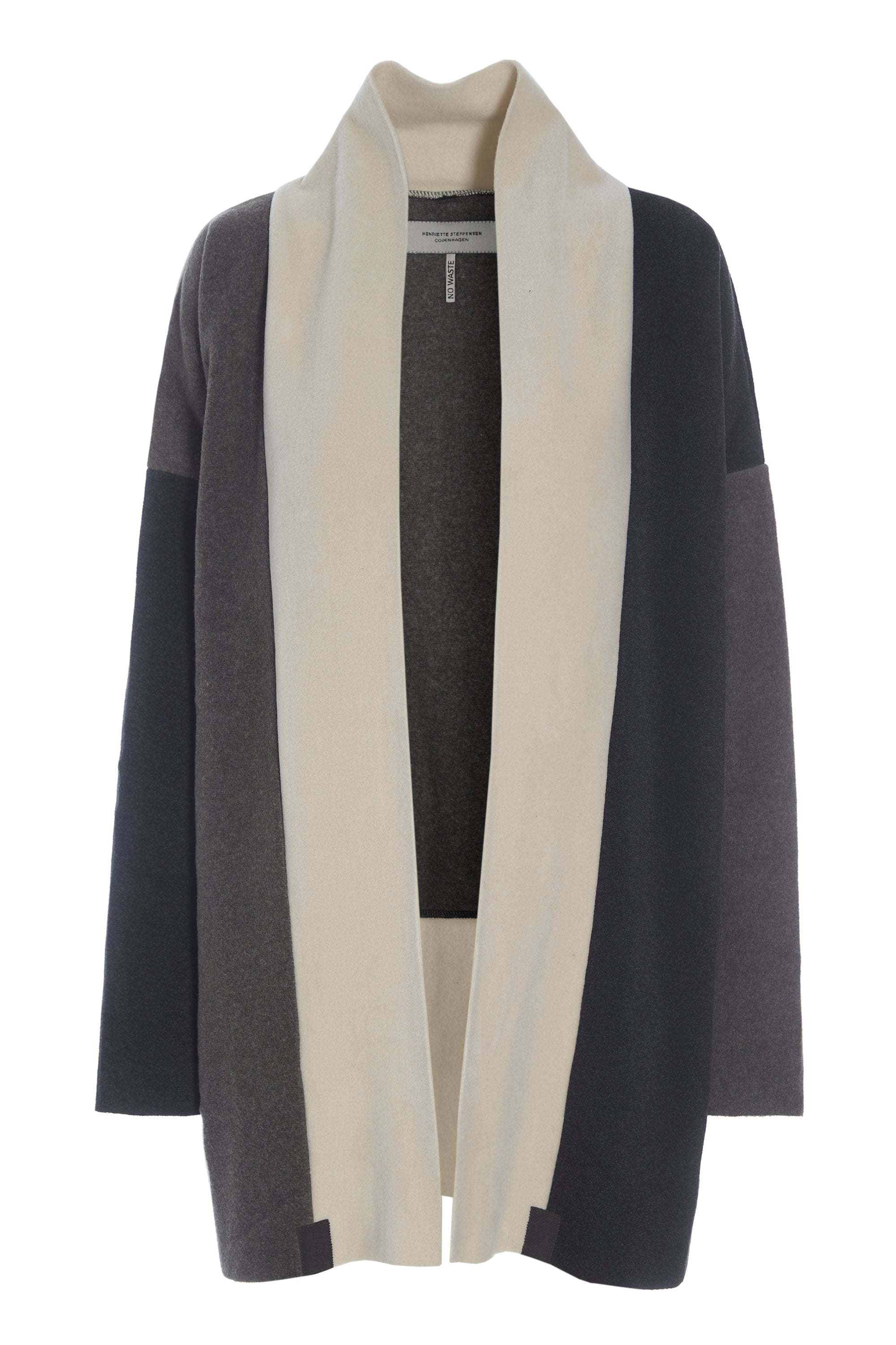 HENRIETTE STEFFENSEN COPENHAGEN NO WASTE CARDIGAN  - 7175 CARDIGANS BARK/KIT/SOFT BLACK 643