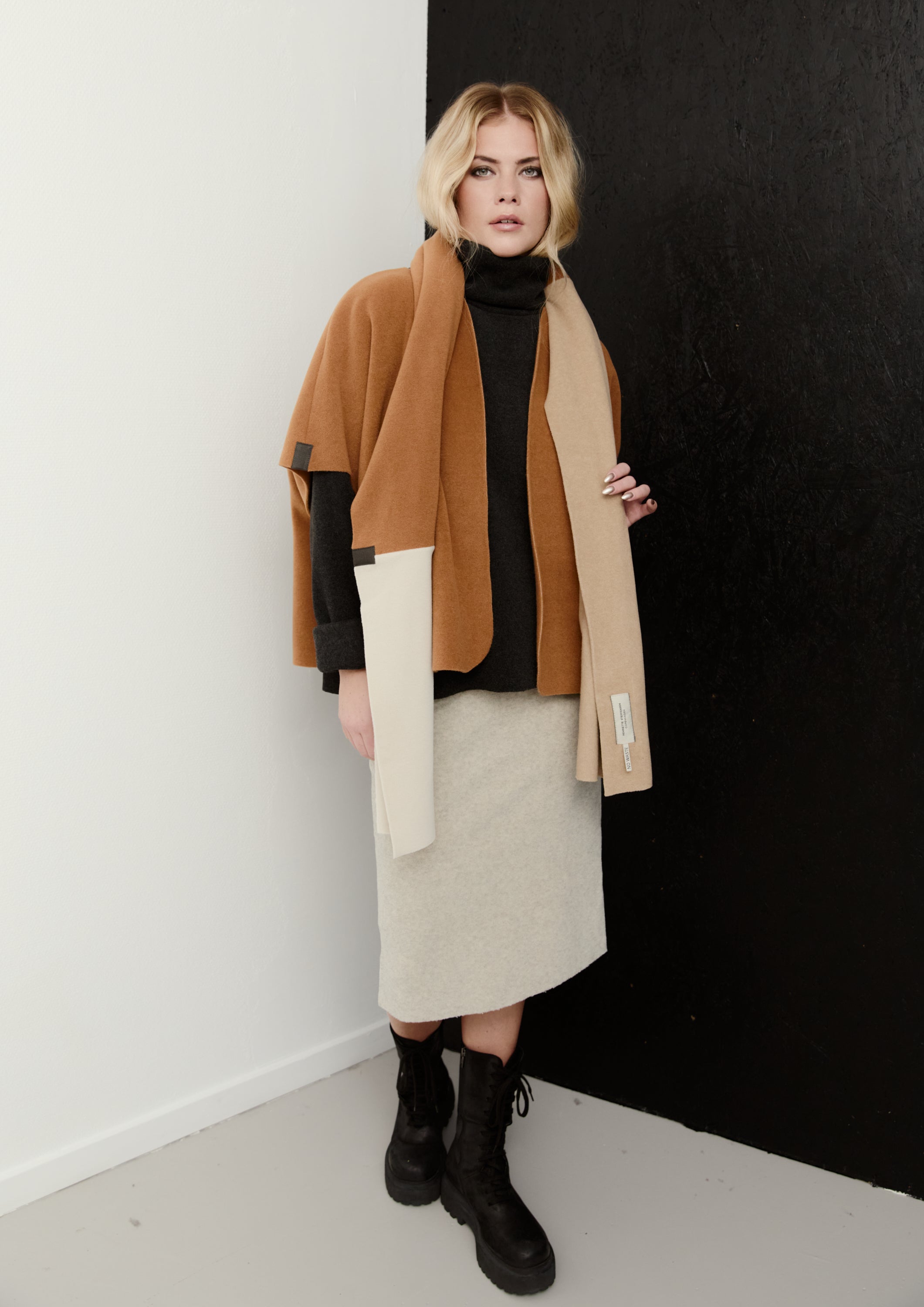 HENRIETTE STEFFENSEN COPENHAGEN NO WASTE SCHAL - 4063NW SCARFS CAMEL/KIT/RUST 442