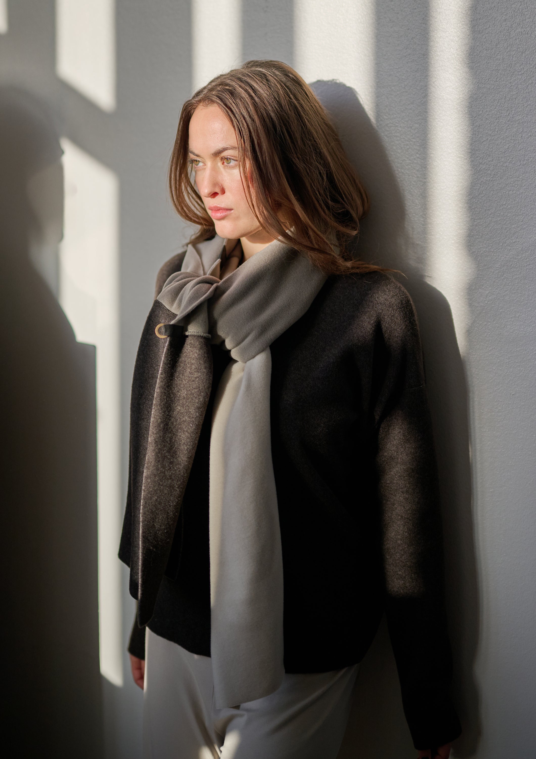 HENRIETTE STEFFENSEN COPENHAGEN NO WASTE SCHAL - 4063NW SCARFS CHOKOLATE/ELEPH/KIT 324