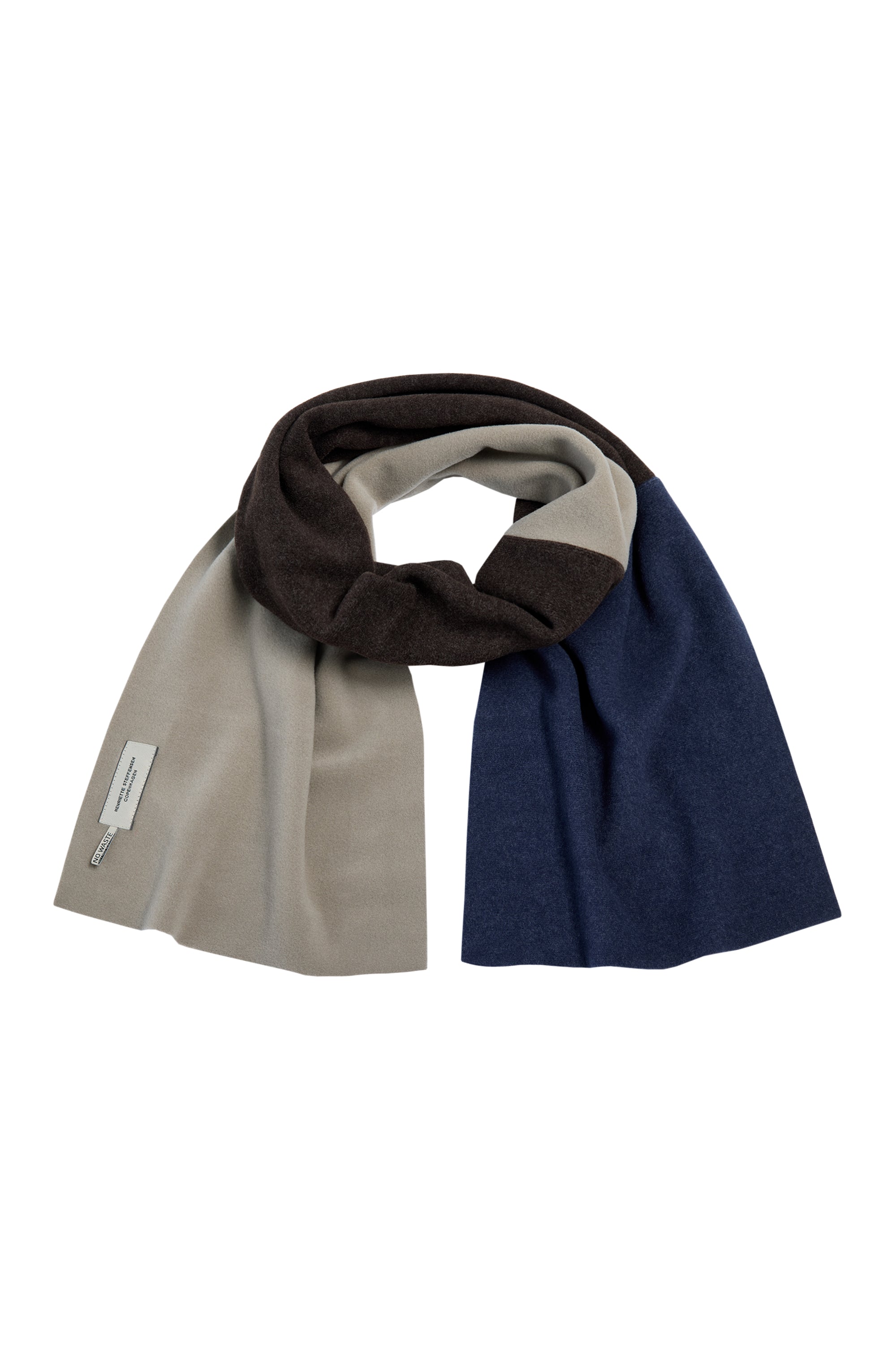 HENRIETTE STEFFENSEN COPENHAGEN NO WASTE SCHAL - 4063NW SCARFS EVENING BLUE/CHOCOLATE/ELEPH 322