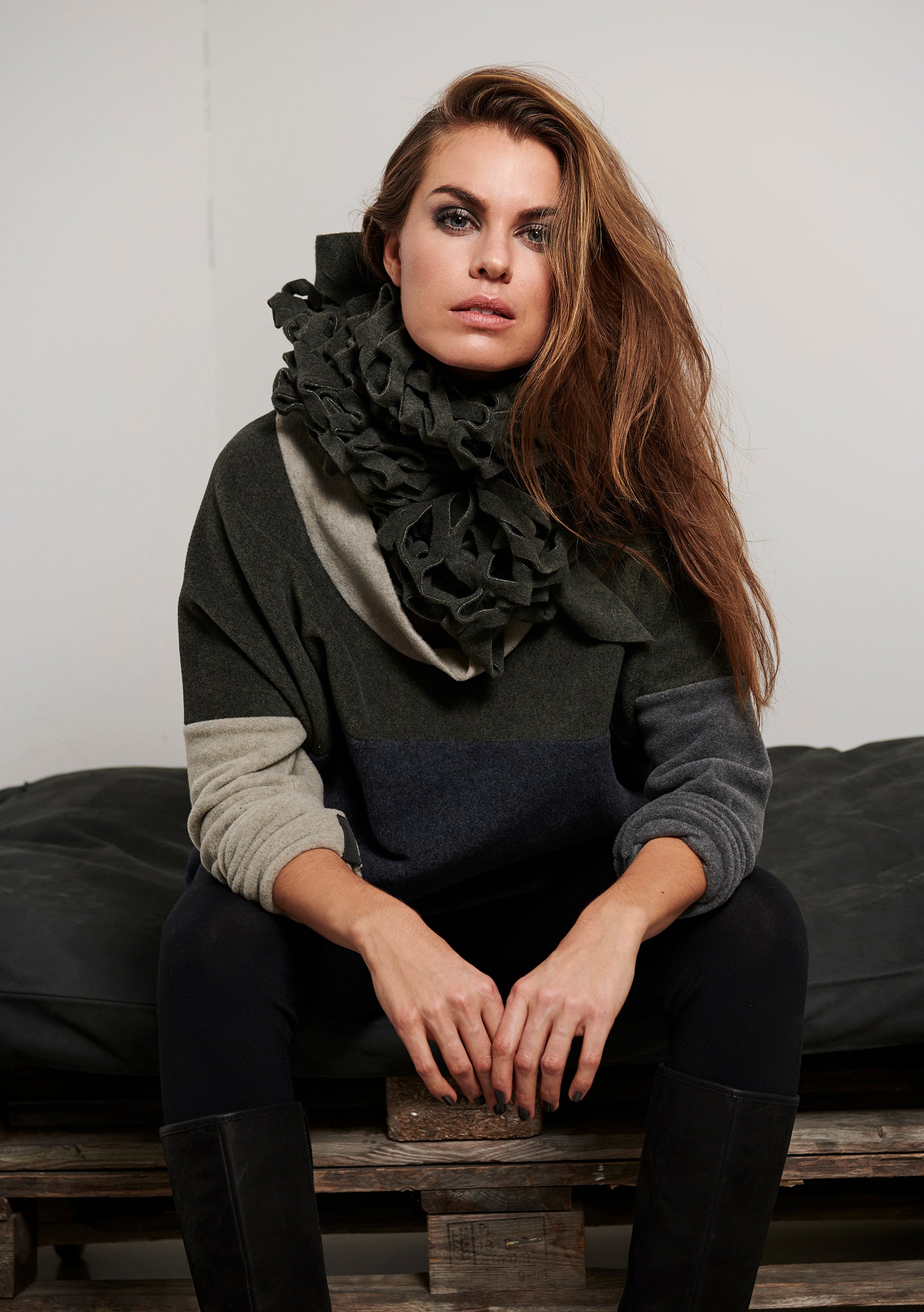 HENRIETTE STEFFENSEN COPENHAGEN NW SWEATER MIT KRAGEN - 1314 SWEATERS fleece MULTICOLOR 108