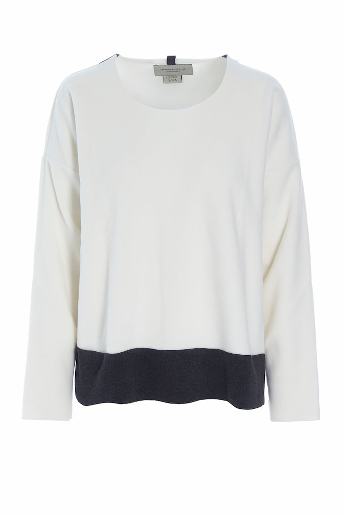 HENRIETTE STEFFENSEN COPENHAGEN ONESIZE BLUSE FRAUEN - 1335 BLOUSES & SWEATERS OFF WHITE/SOFT BLACK 454