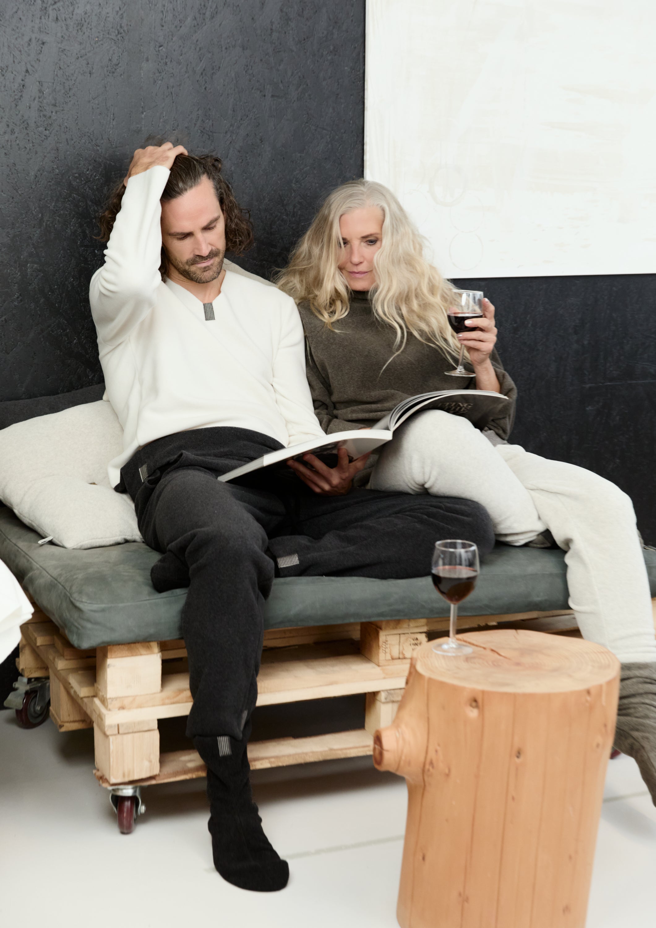 CARL BY STEFFENSEN COPENHAGEN ONE SIZE BLUSE MÂNNER - 1013C BLOUSES & SWEATERS OFF WHITE/SOFT BLACK 454